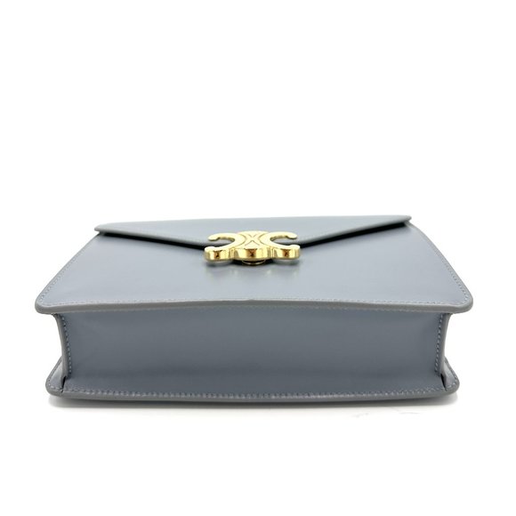 Celine Slate Blue Triomphe Margo Chain Flap - Picture 5 of 10